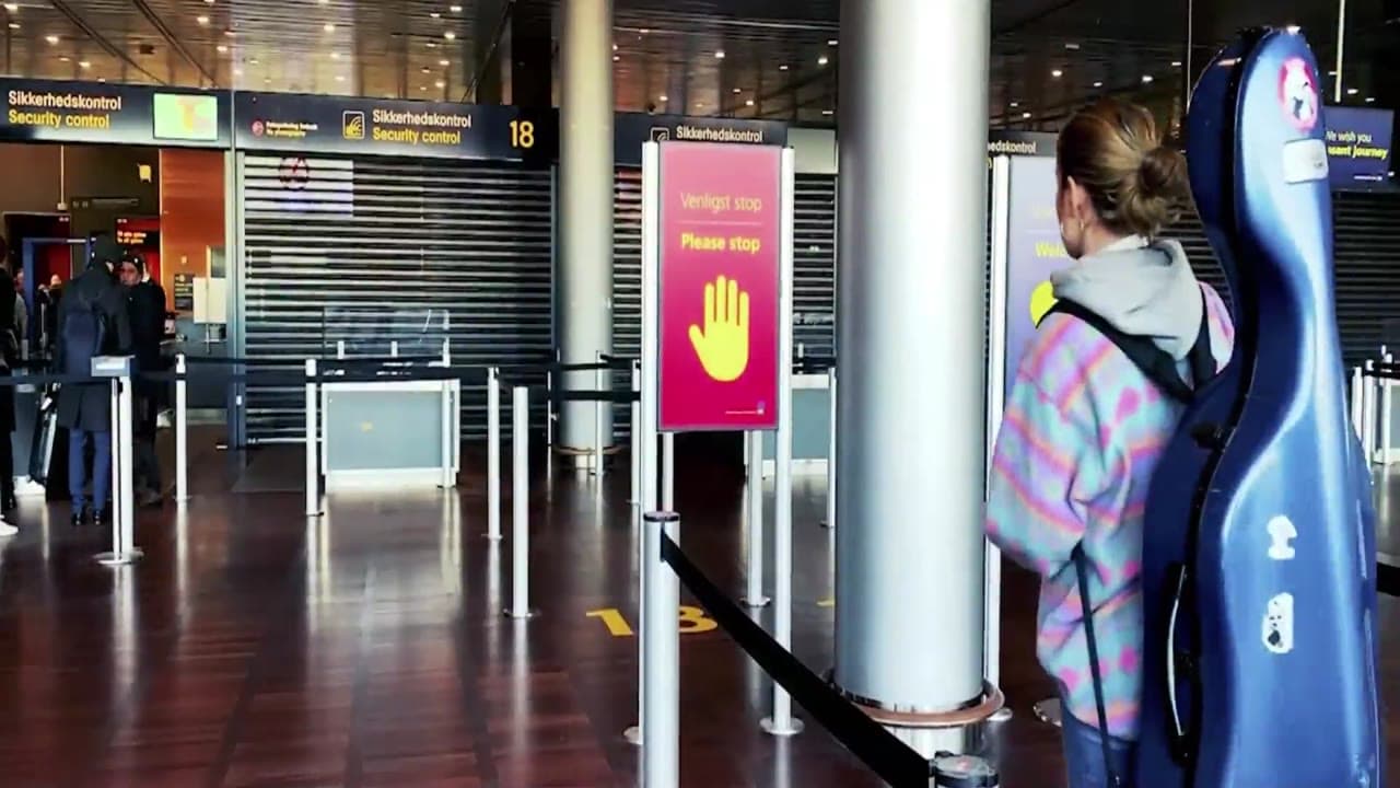 Afspærring og køledere i en lufthavn